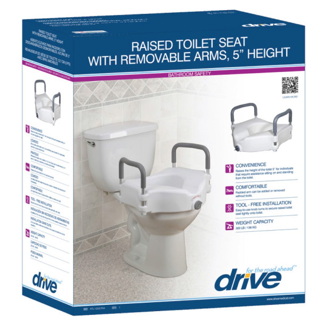 Toilet Seat Riser with Removable Padded Arms to Alpine Home