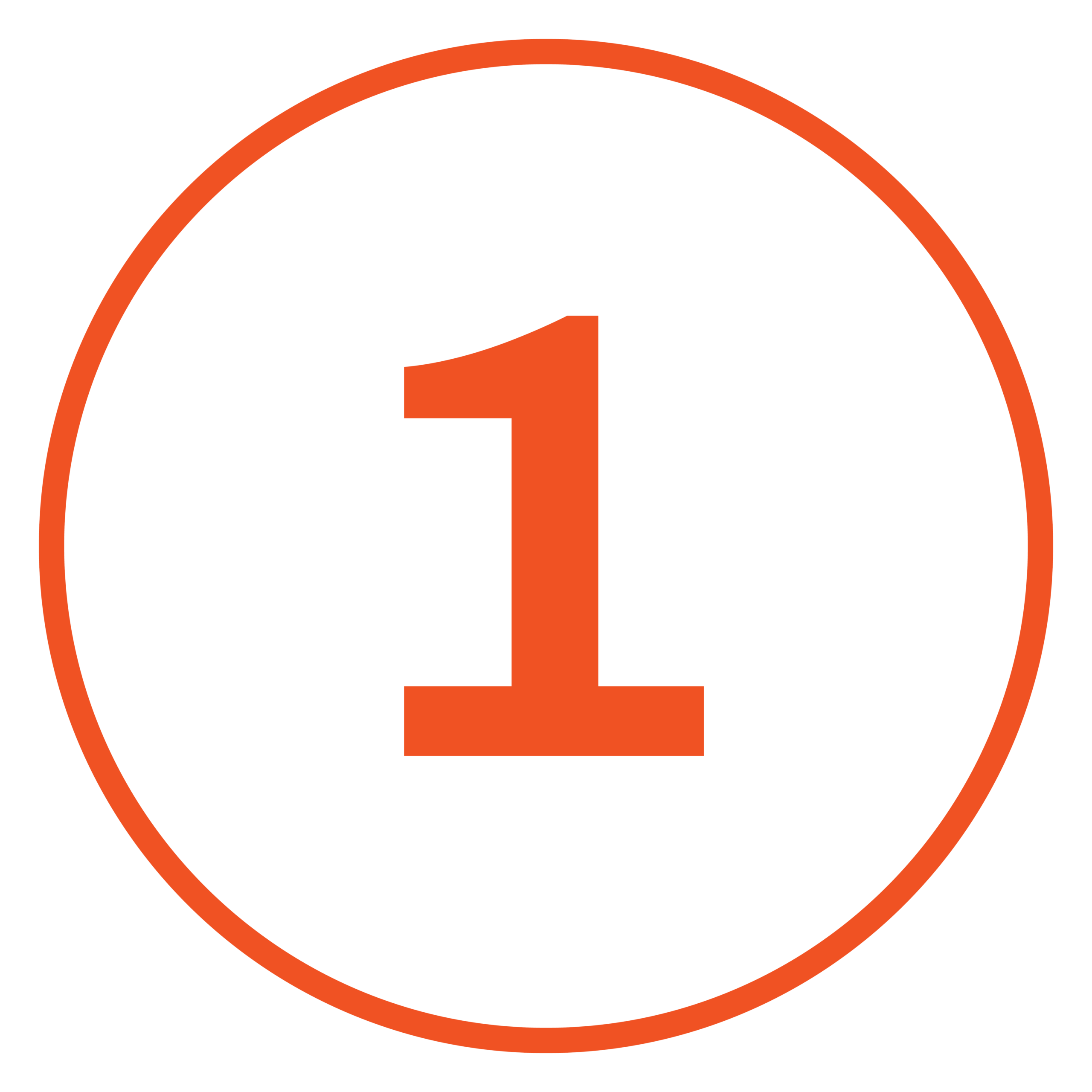 Icon of the number one in a circle.