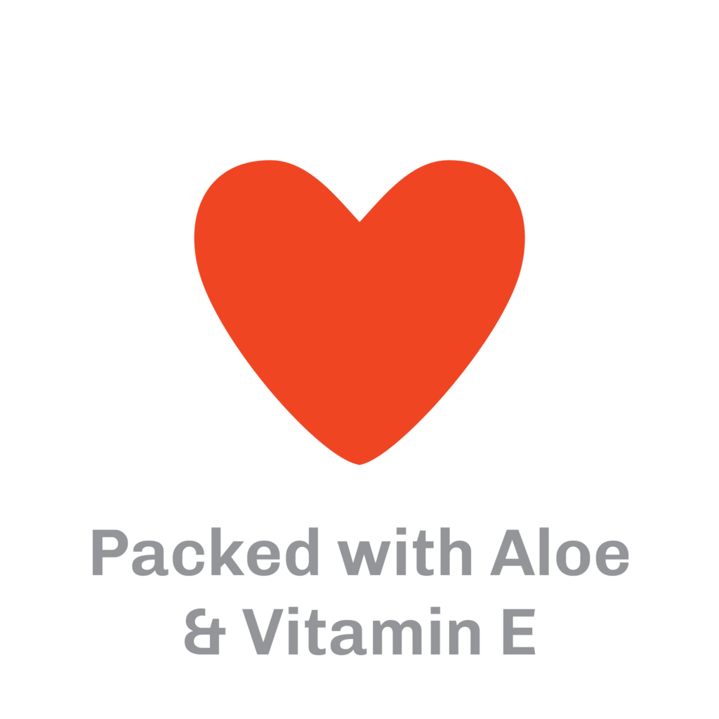 Packed with Aloe and Vitamin E