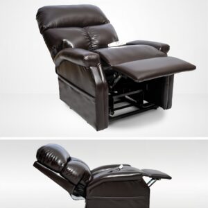 A reclined lift chair.