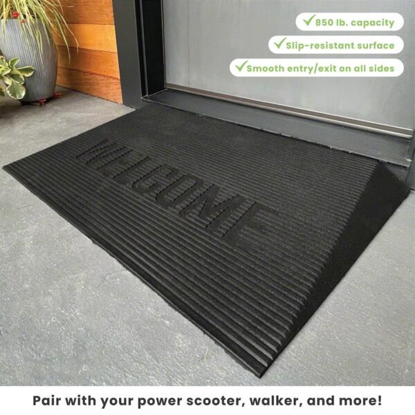 EZ-Access Transitions Angled Entry Mat: 850 lb capacity, slip-resistant surface, smooth entry/exit on all sides.