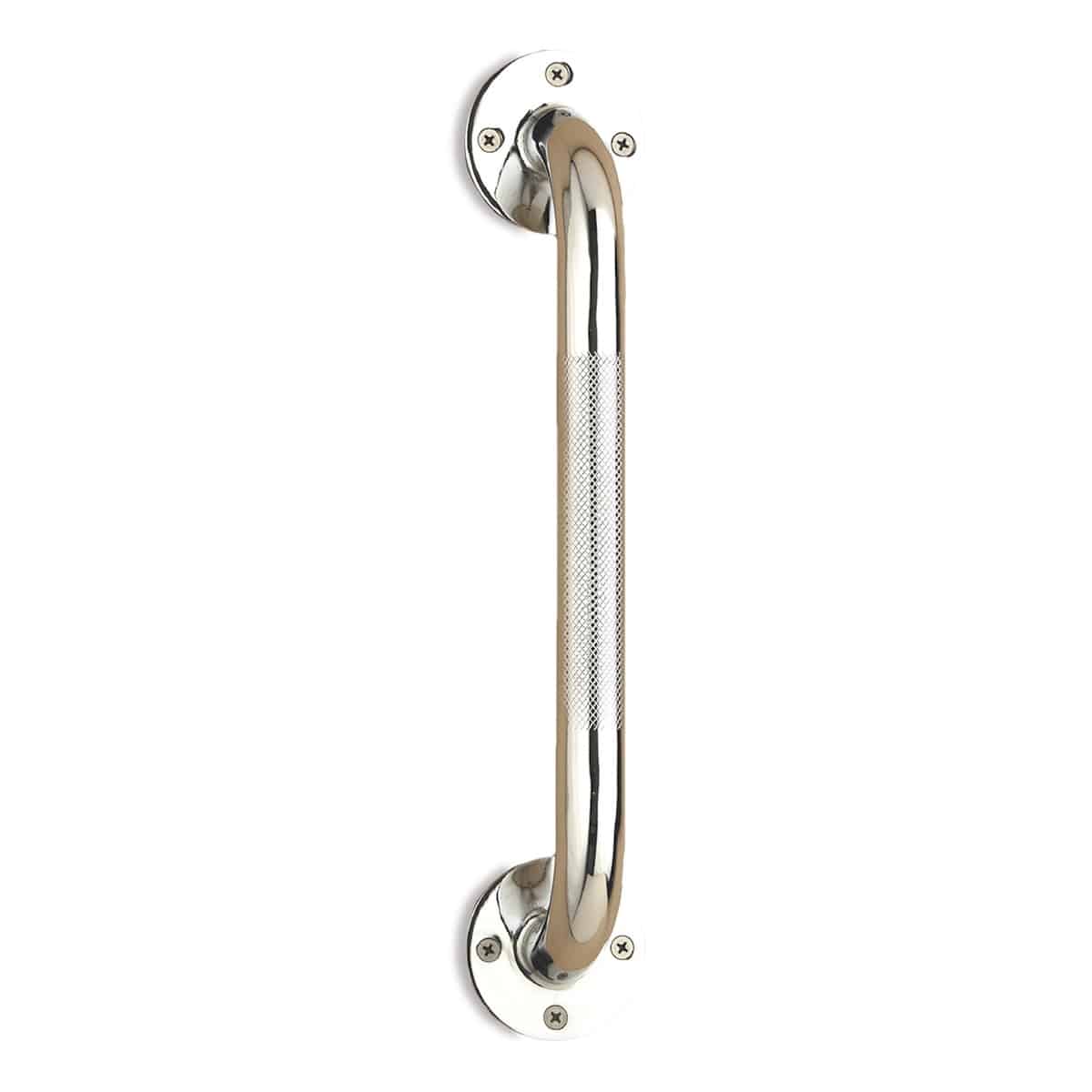 GrabBars Nova - Wall Grab Bar Chrome with Knurled Handle - 12"
