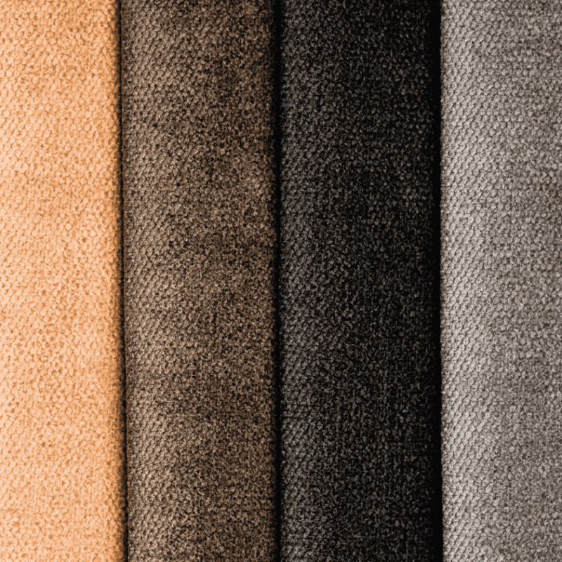 Fabric swatches in various colors for lift chair upholstery options